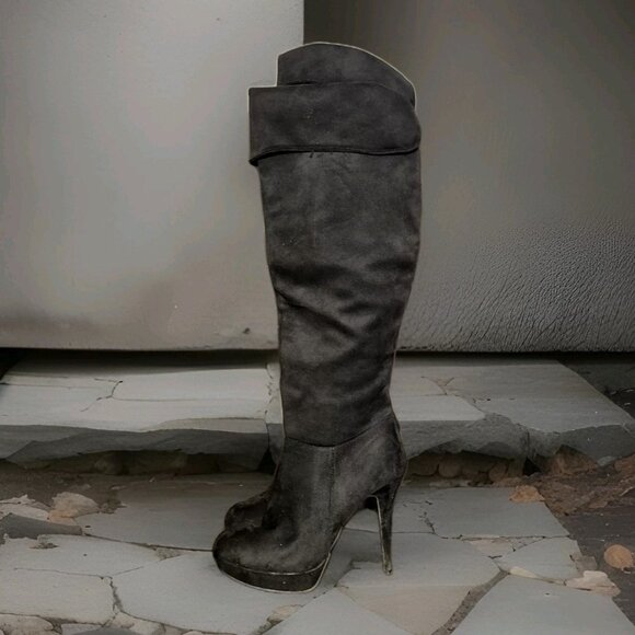 Charolette Russe Tall Knee High Faux Suede Boots Women's Size 9 - Picture 1 of 6